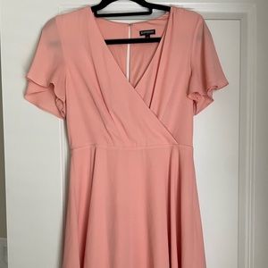 Express peach fit and flare dress